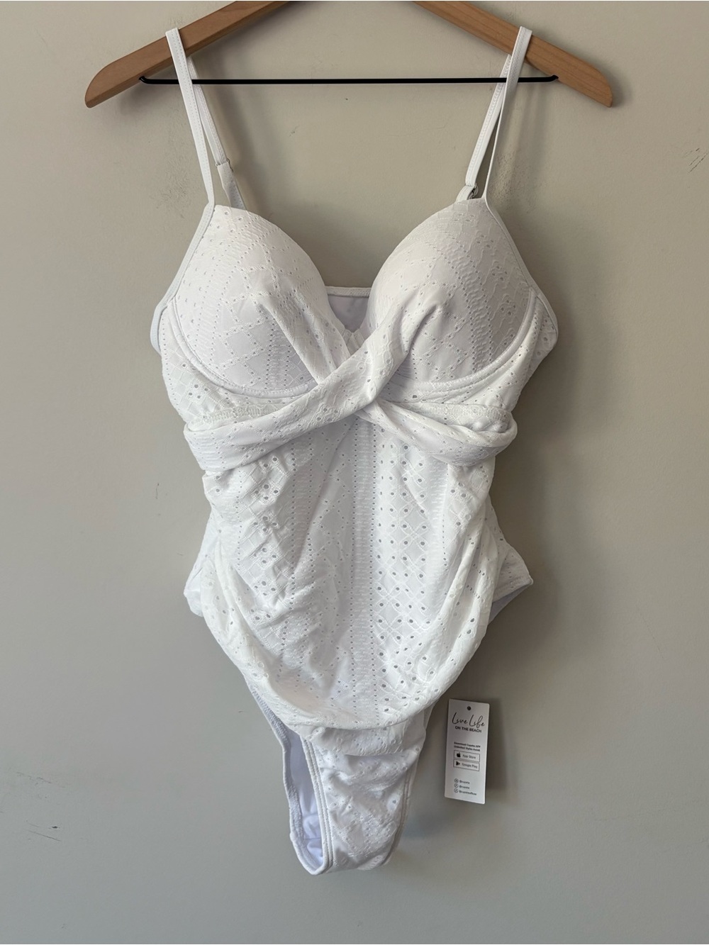 Cupshe White Eyelet One-Piece Swimsuit